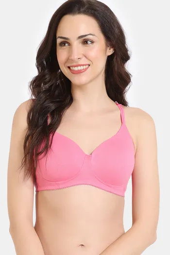 Buy Zivame Padded Non Wired 3/4Th Coverage T-Shirt Bra - Morning Glory